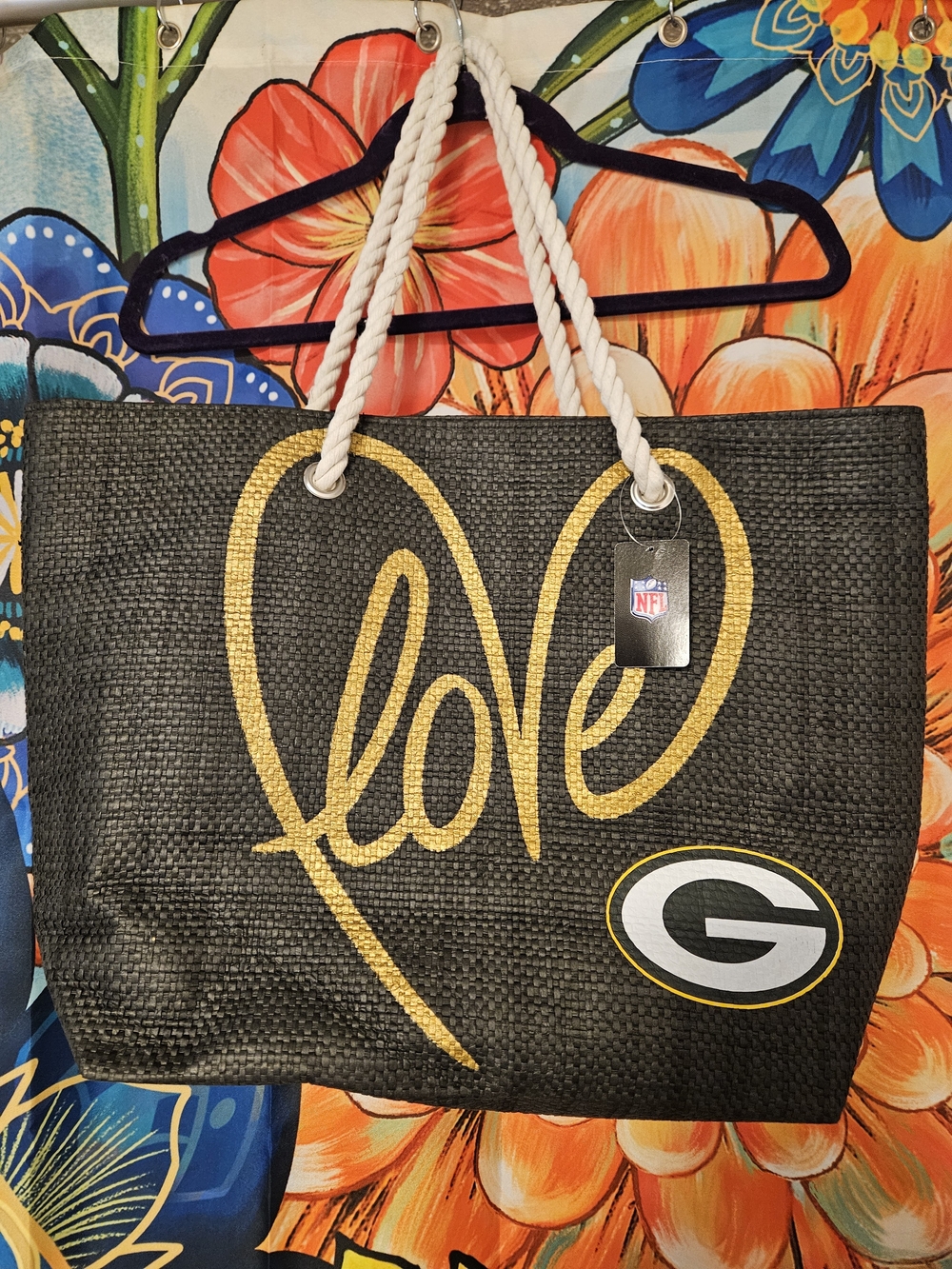 NFL Green Bay Packers Black & Gold 'Love' Rope-Handle Tote And Scarf